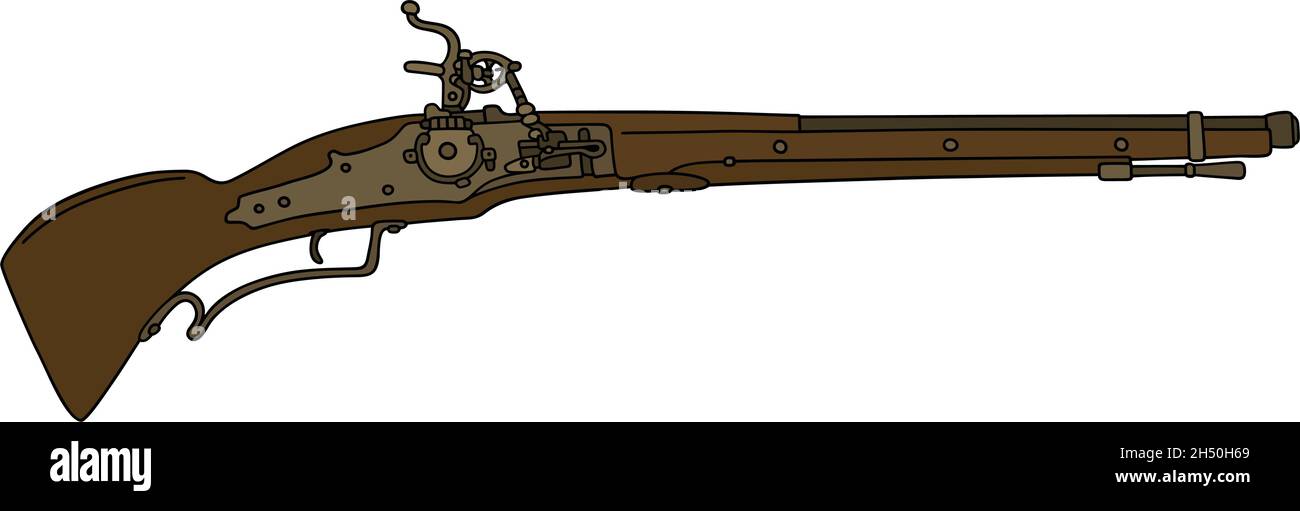 Hand drawing of a historical flintlock rifle Stock Vector Image & Art