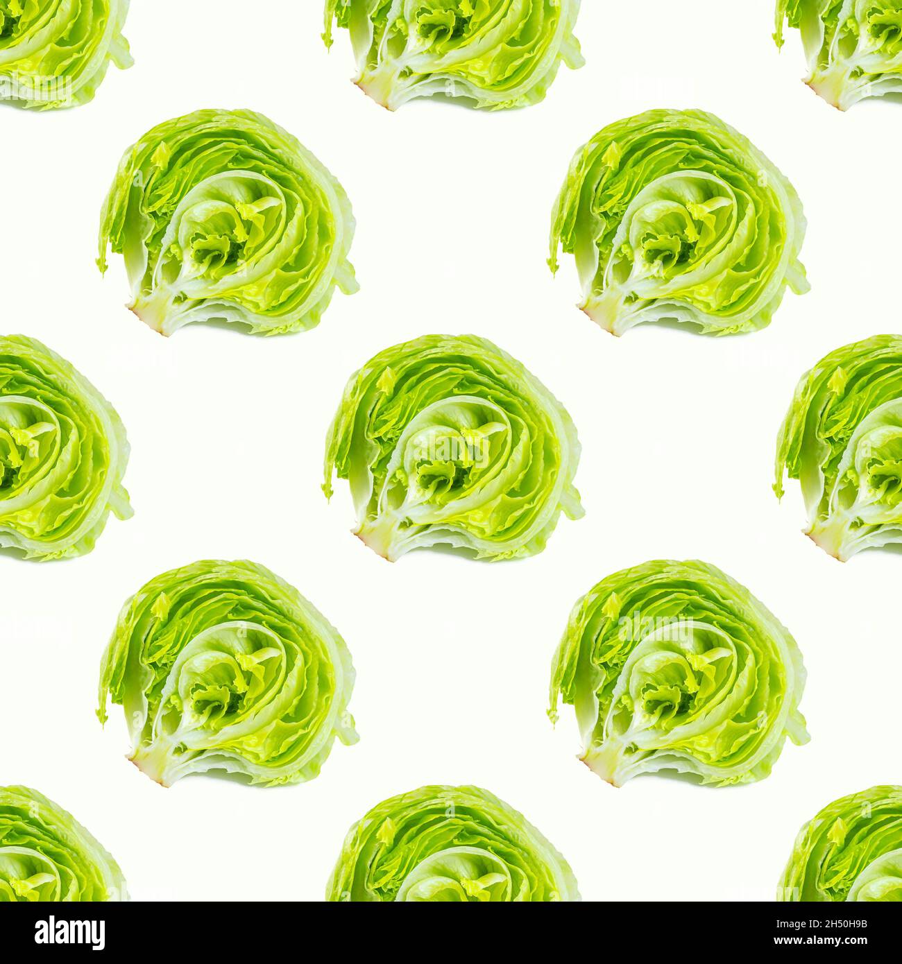 Fresh green iceberg lettuce salad leaves seamless repeat pattern on ...
