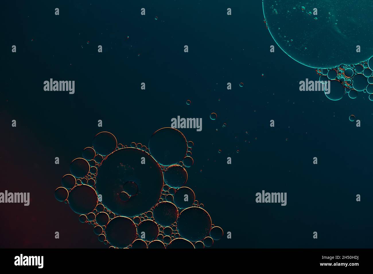 Abstract dark blue background with bubbles Stock Photo