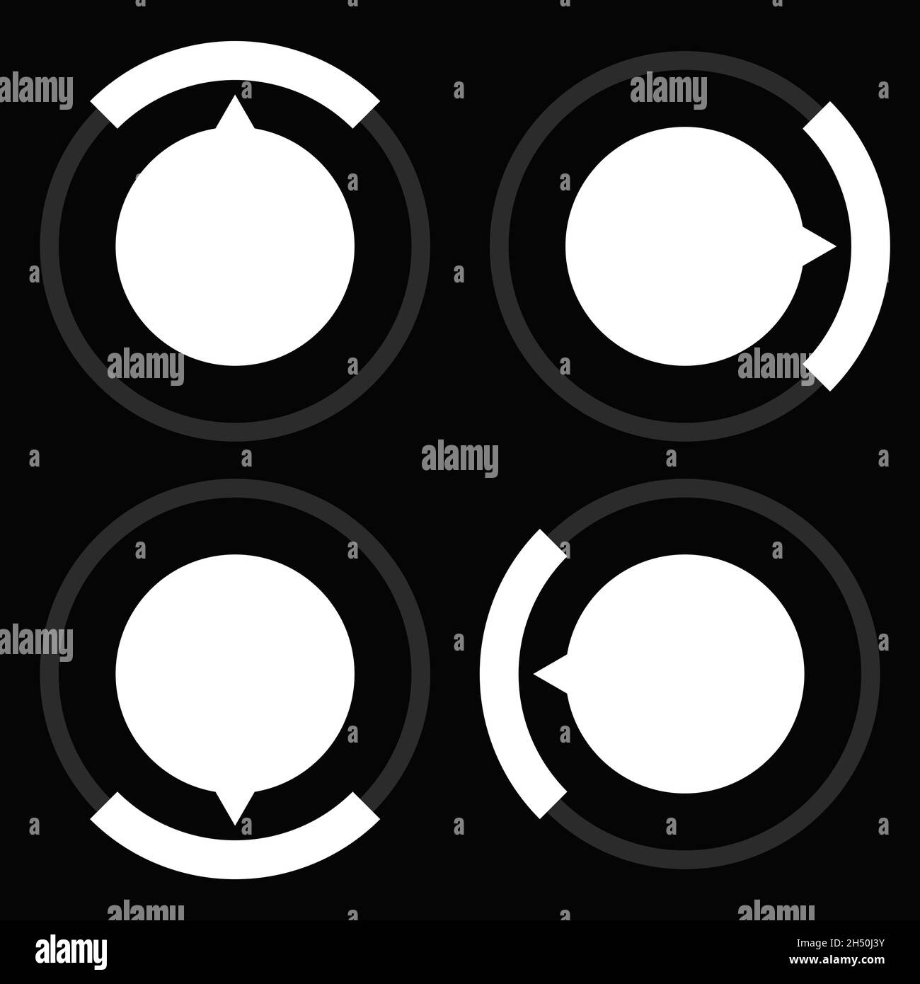 Gauge, meter, dial icon with different number of sections, parts ...