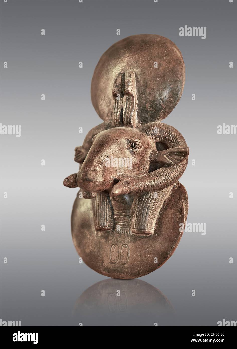 Ancient Egyptian copper sculpture of god Amun, 664656 BC, 25th dynasty