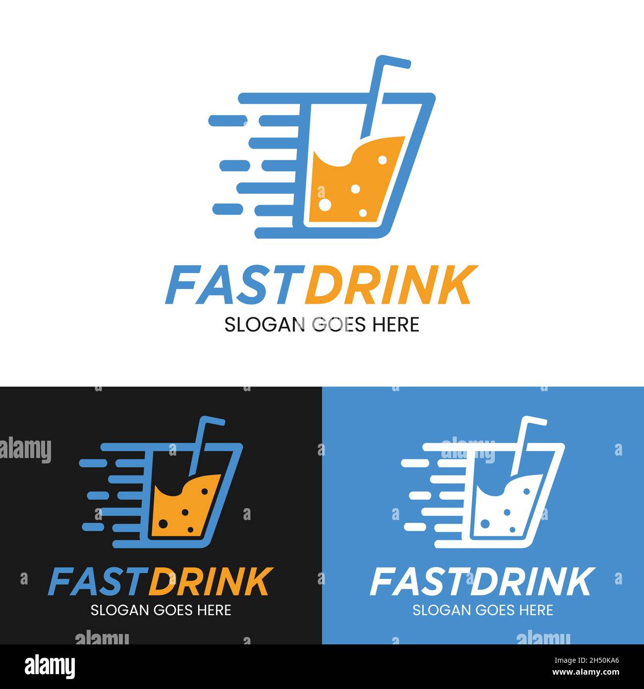 Fast Drink Logo Design Template. Suitable for Cafe Bar Restaurant Pub
