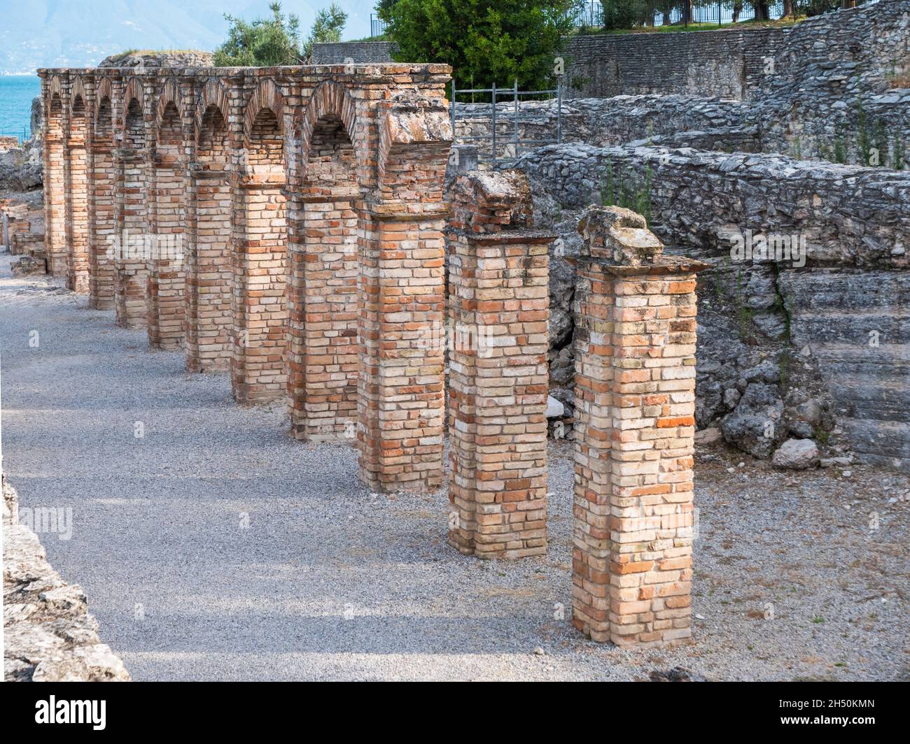 Grottoes of Catullus or Grotte die Catullo Cryptoporticus or Cryptoportico on Sirmione Peninsula at Lake Garda, Italy Stock Photo