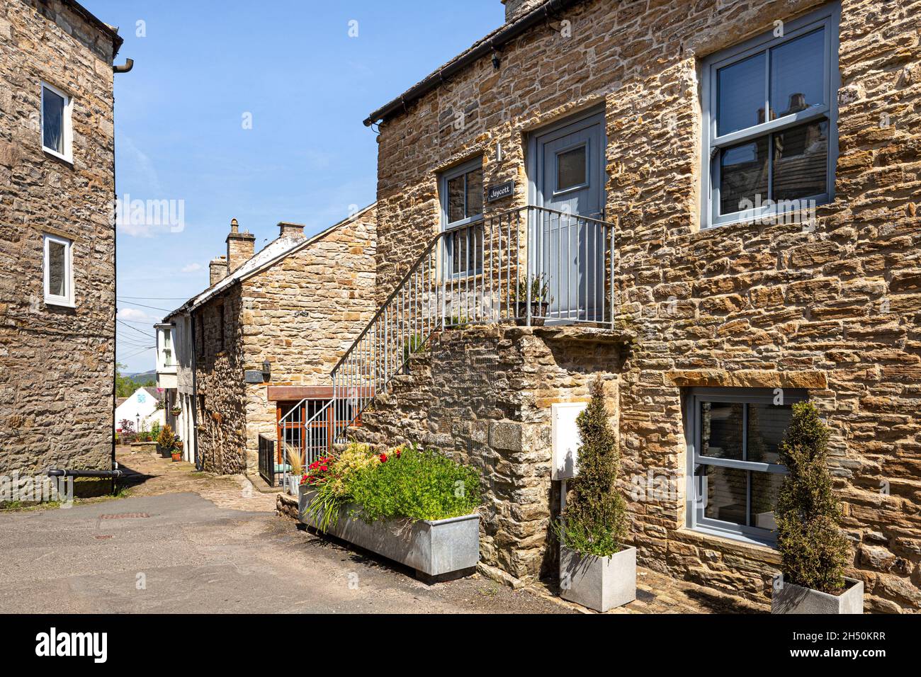 A stone barn conversion in the upland Pennines town of Alston, Cumbria UK Stock Photo