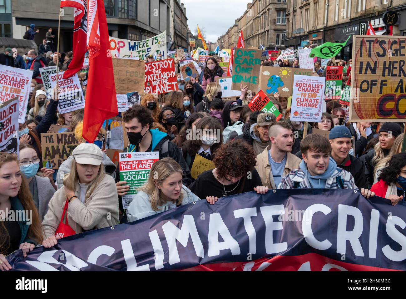 Glasgow, Scotland, UK. 5th November, 2021. Environmental campaigners