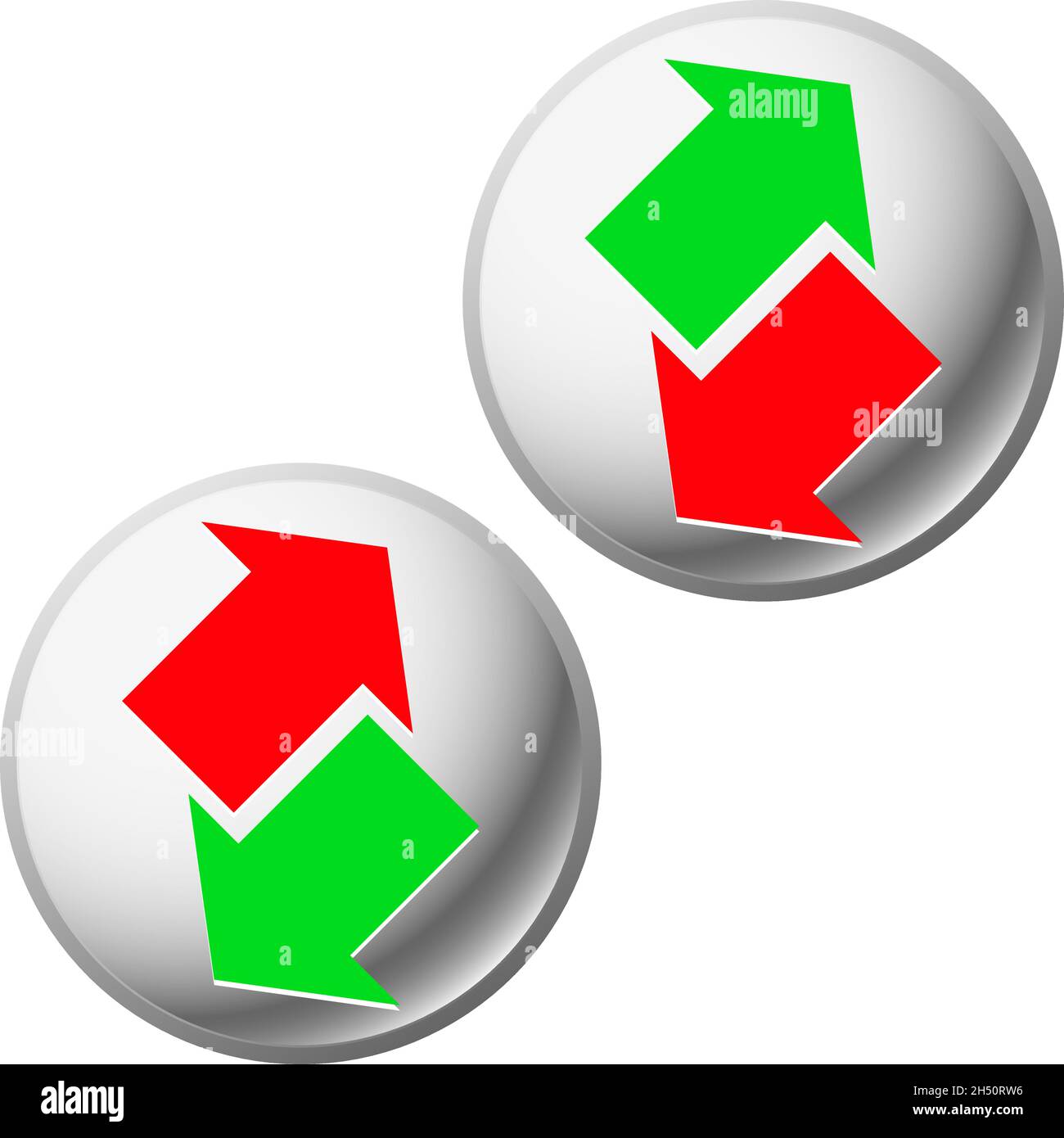 Green and red up and down arrow. Arrow pointing upwards, downwards ...