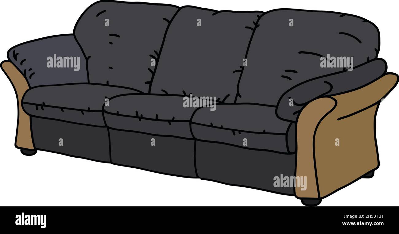 Hand drawing of a black sofa Stock Vector