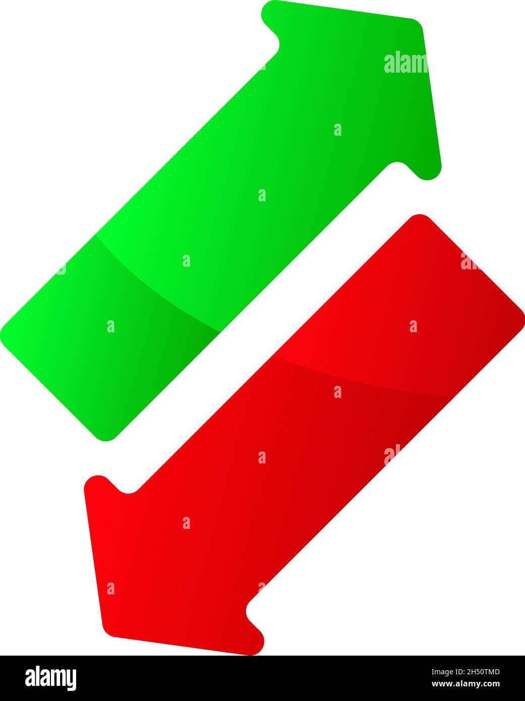 Green and red up and down arrow. Arrow pointing upwards, downwards ...