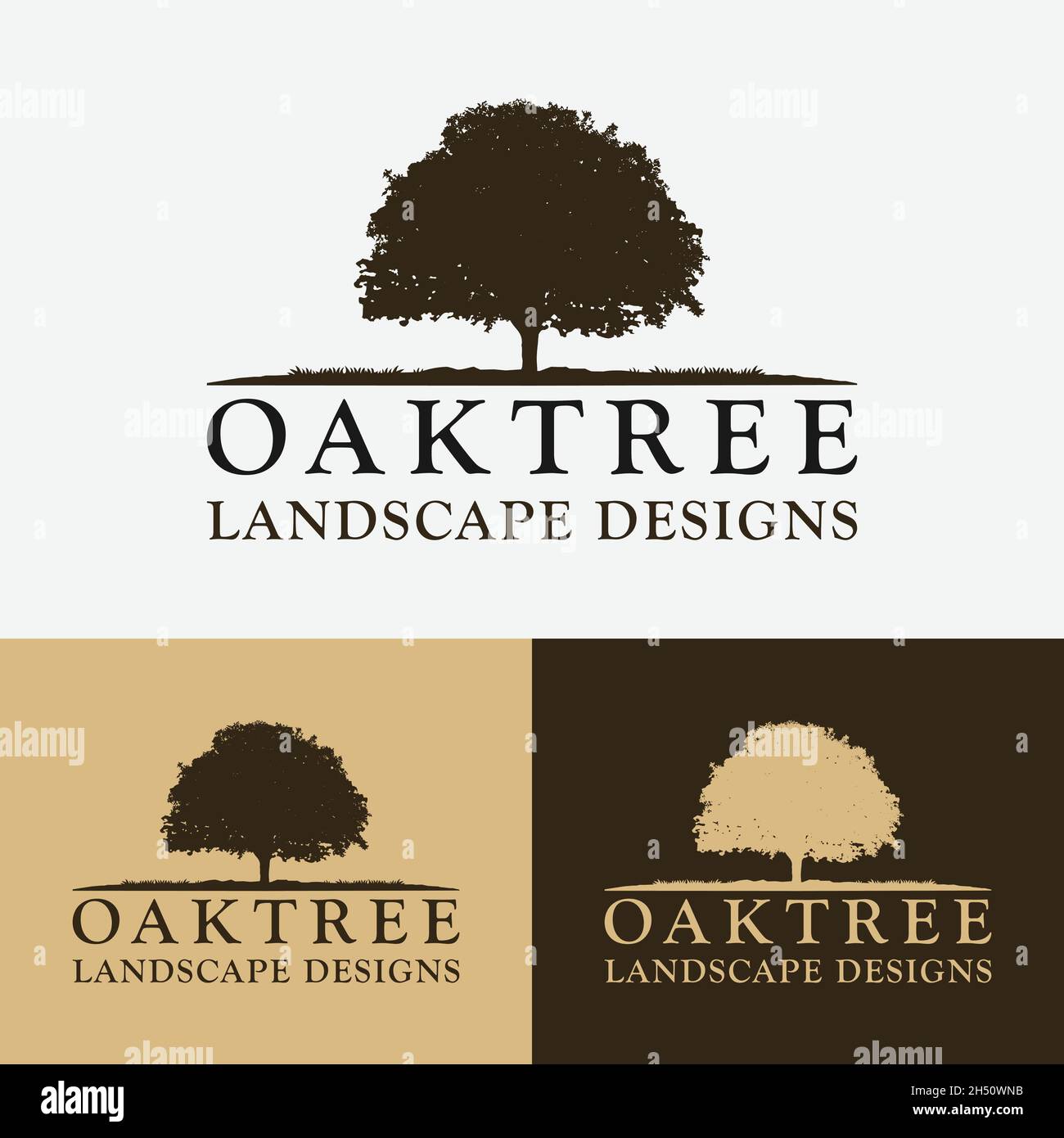 Oak Beech Chestnut Tree Forest Camp Outdoor Adventure Landscape Vintage Hipster Retro Rustic Logo Design. Stock Vector