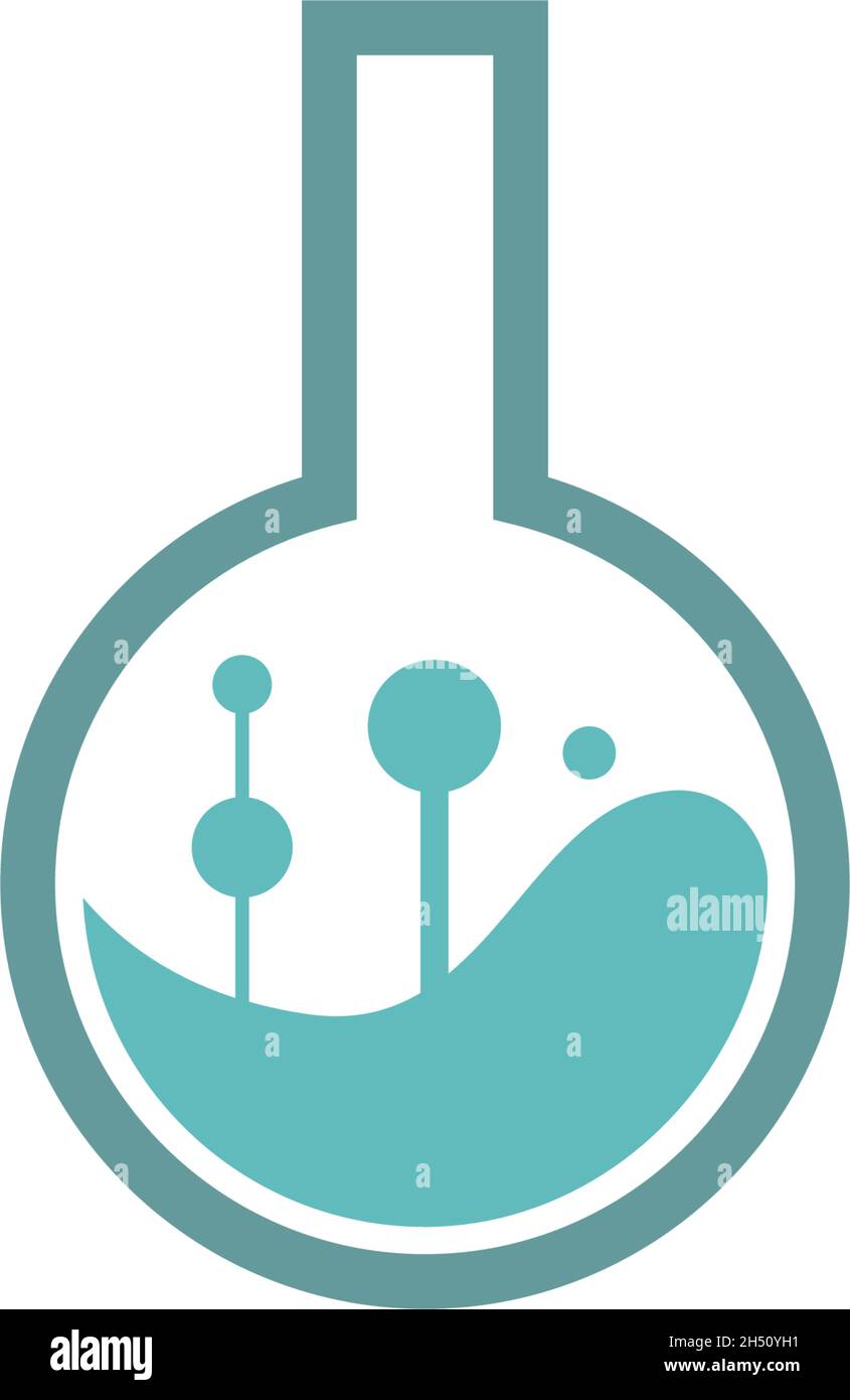Science bottle lab logo icon design template vector Stock Vector