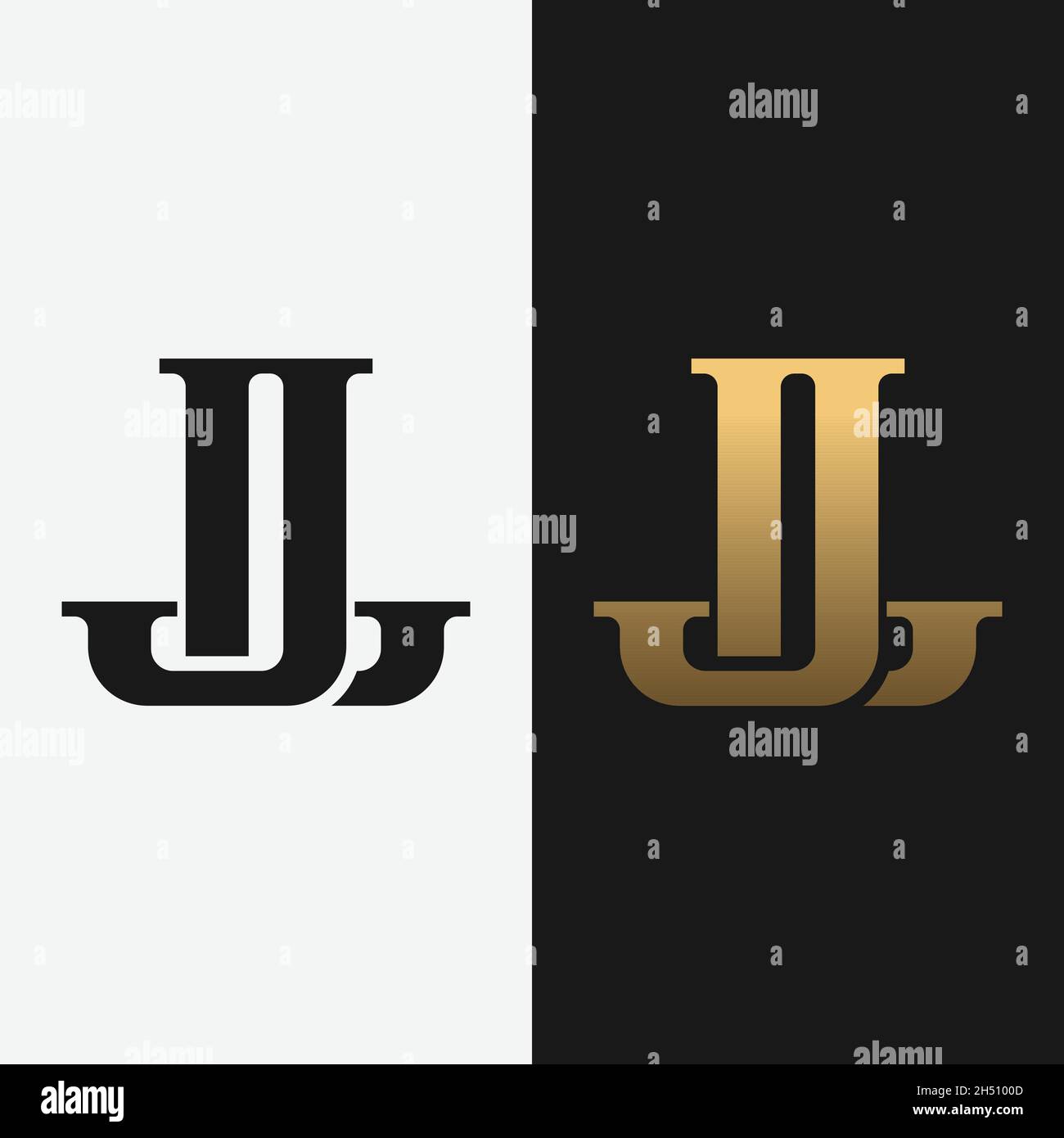 Monogram Letter Initial J L JL LJ Logo Design Template. Suitable for General Sports Fitness Construction Finance Company Business Corporate Shop Etc. Stock Vector