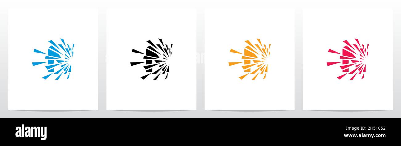 Debris Explosion On Letter Logo Design N Stock Vector