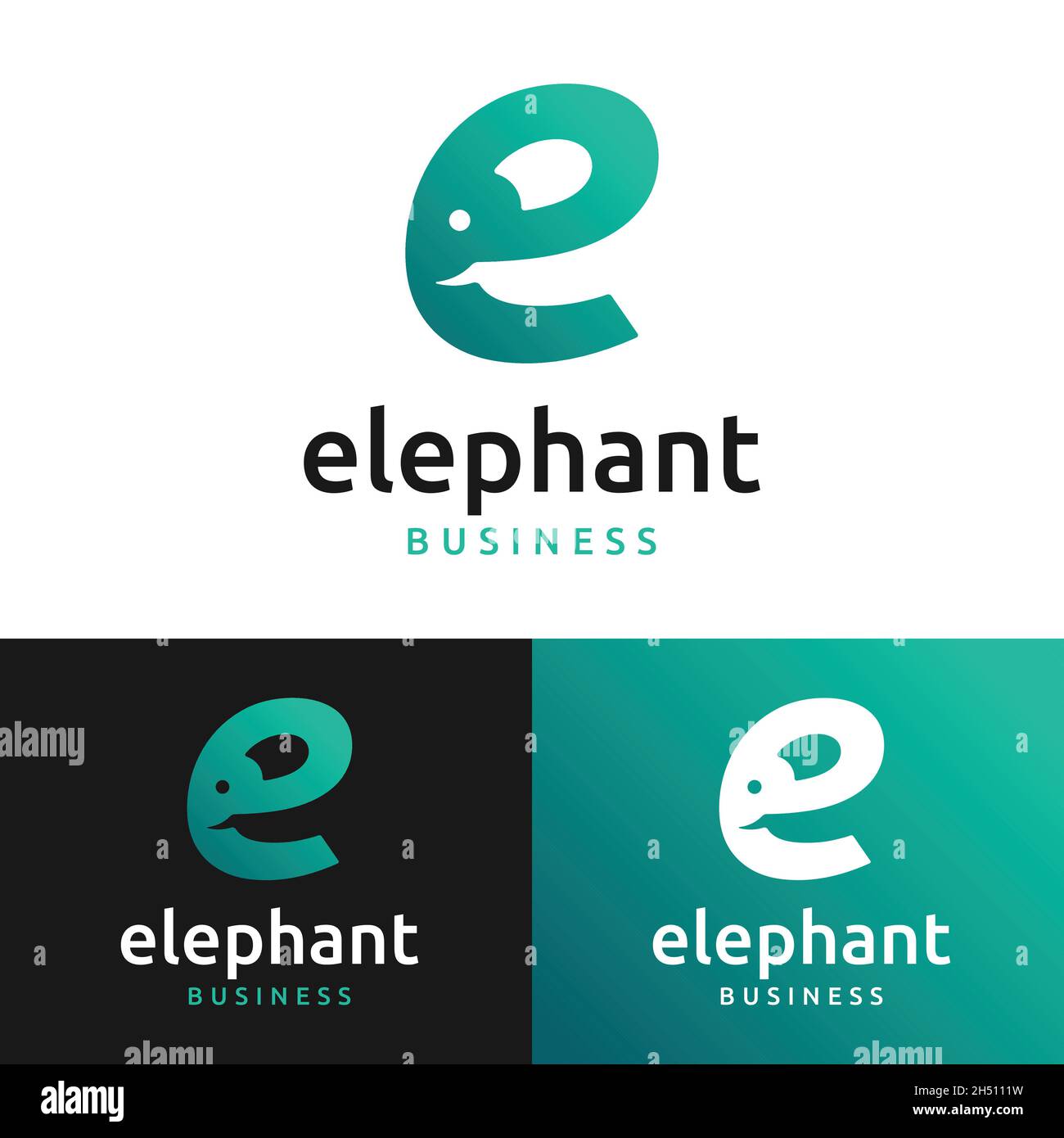 Letter Initial E Elephant Logo Design Template. Suitable for General Fashion Sport Company Business Corporate Apparel Brand Simple Modern Logo Design. Stock Vector