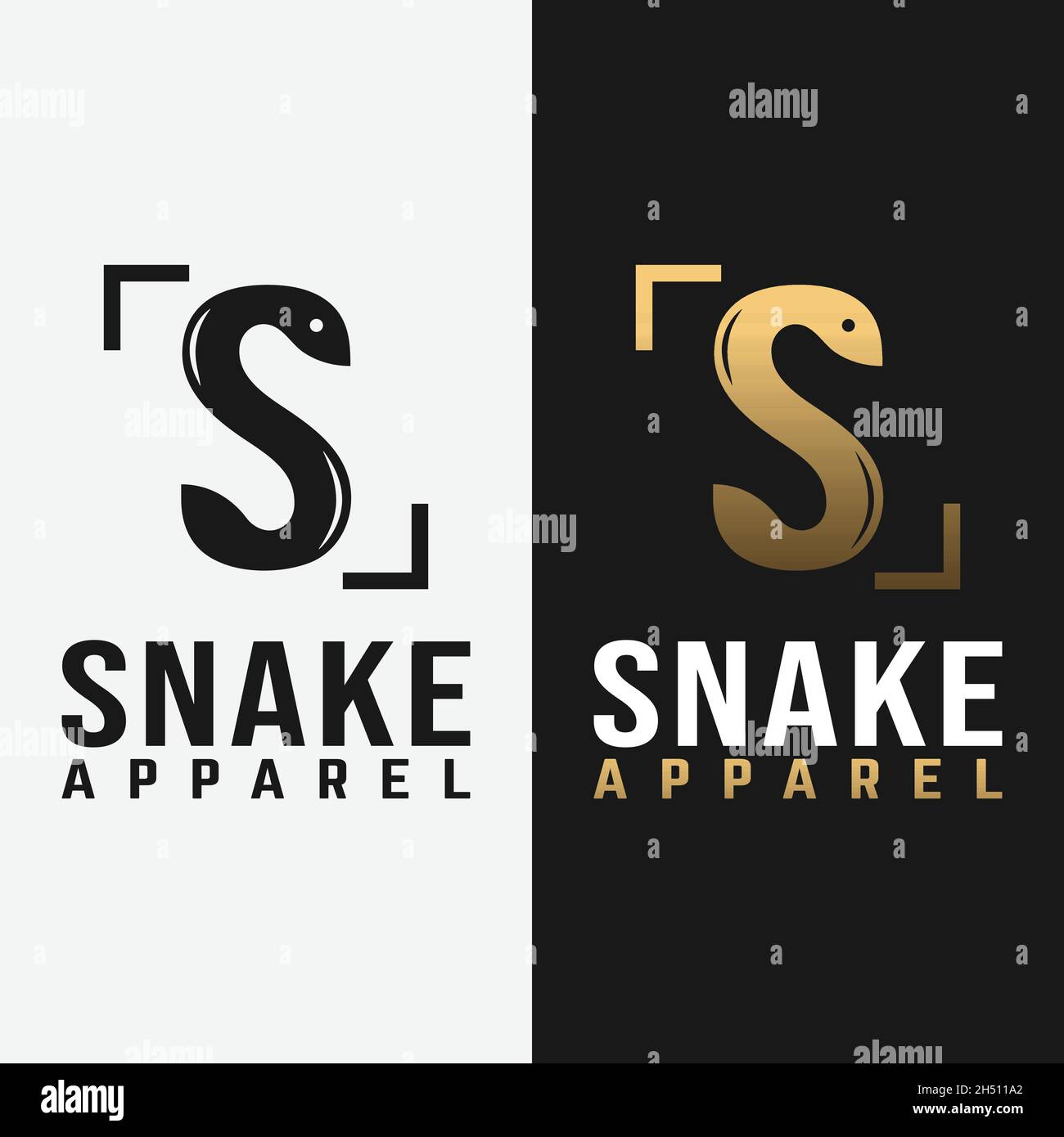 Letter Initial S for Snake Logo Design Template. Suitable for General Fashion Sport Company Business Corporate Apparel Brand Simple Vintage Retro Logo Stock Vector