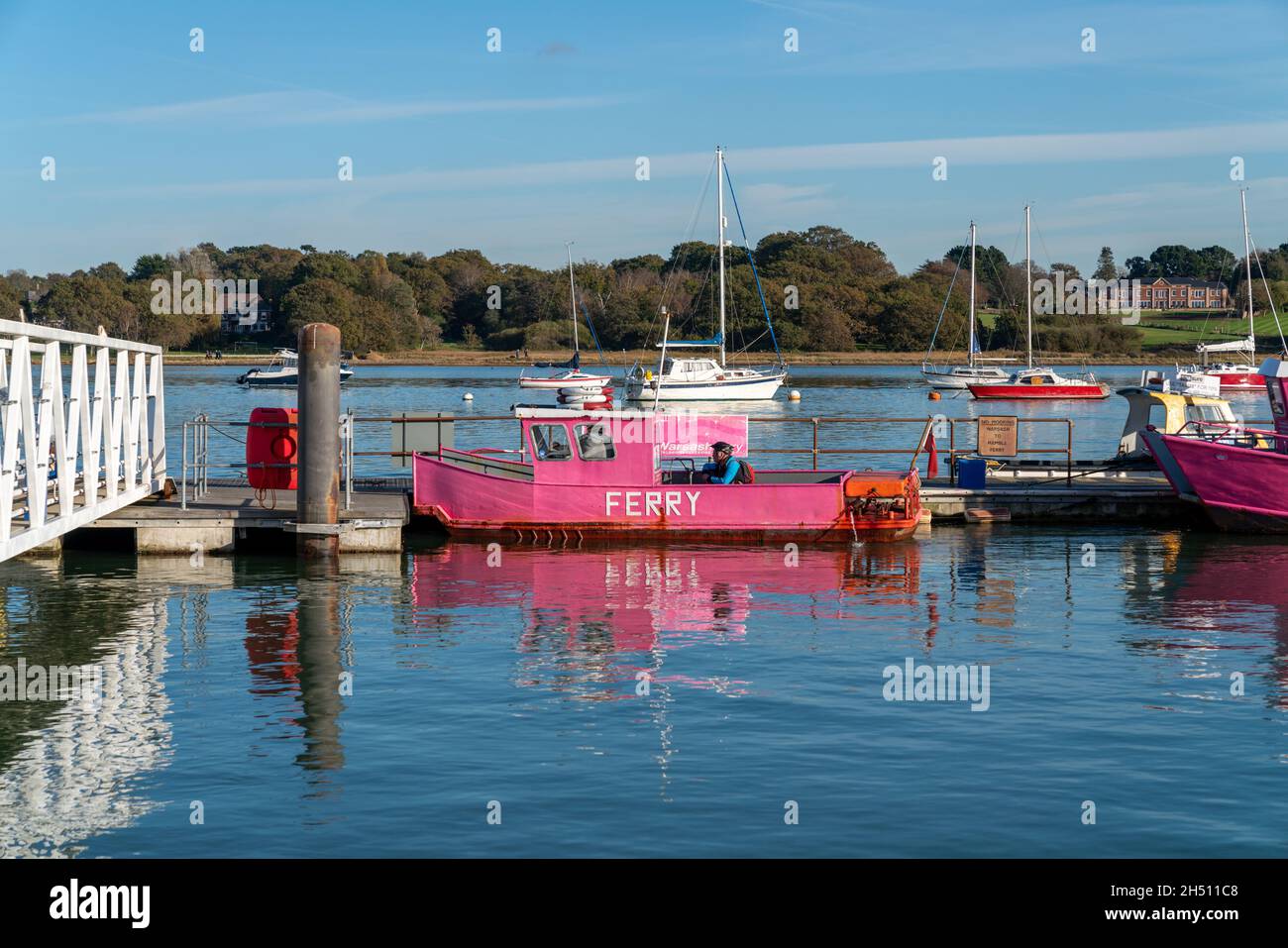 Famous Pink HambleWarsash Ferry at HambleleRice, Hampshire, England