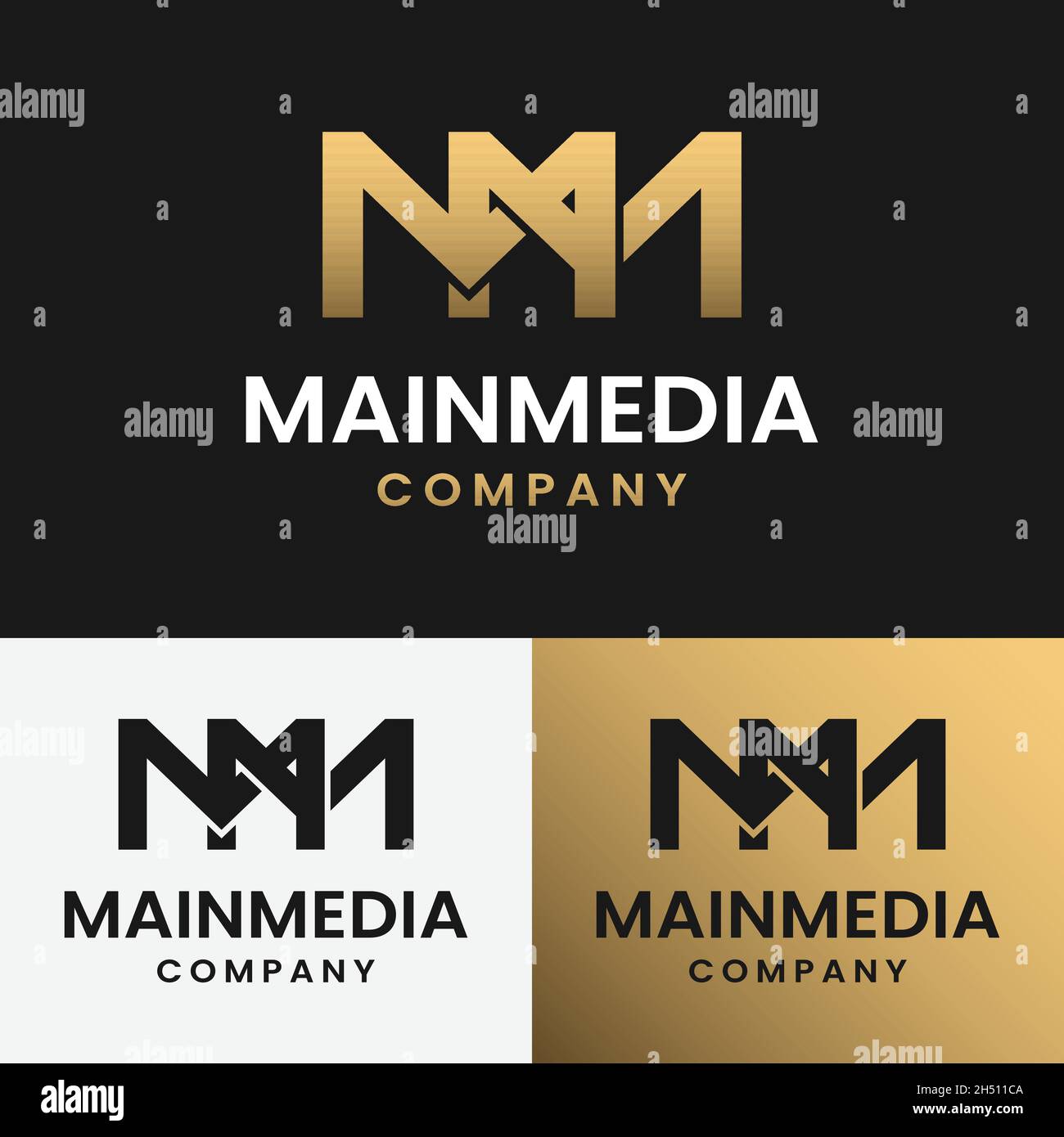 Mm Minimalist Modern Monogram Logo Design Stock Vector (Royalty