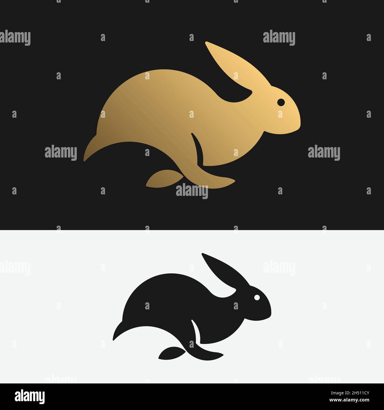 Simple Flat Running Rabbit Logo Design Template. Suitable for Rabbit Pet Shop Delivery Sport Business Brand Company Etc. Stock Vector