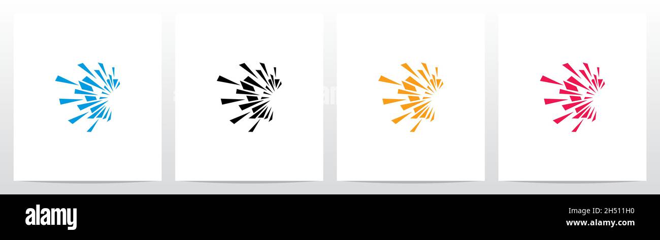 Debris Explosion On Letter Logo Design V Stock Vector