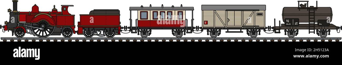 Hand drawing of a vintage steam train Stock Vector Image & Art - Alamy
