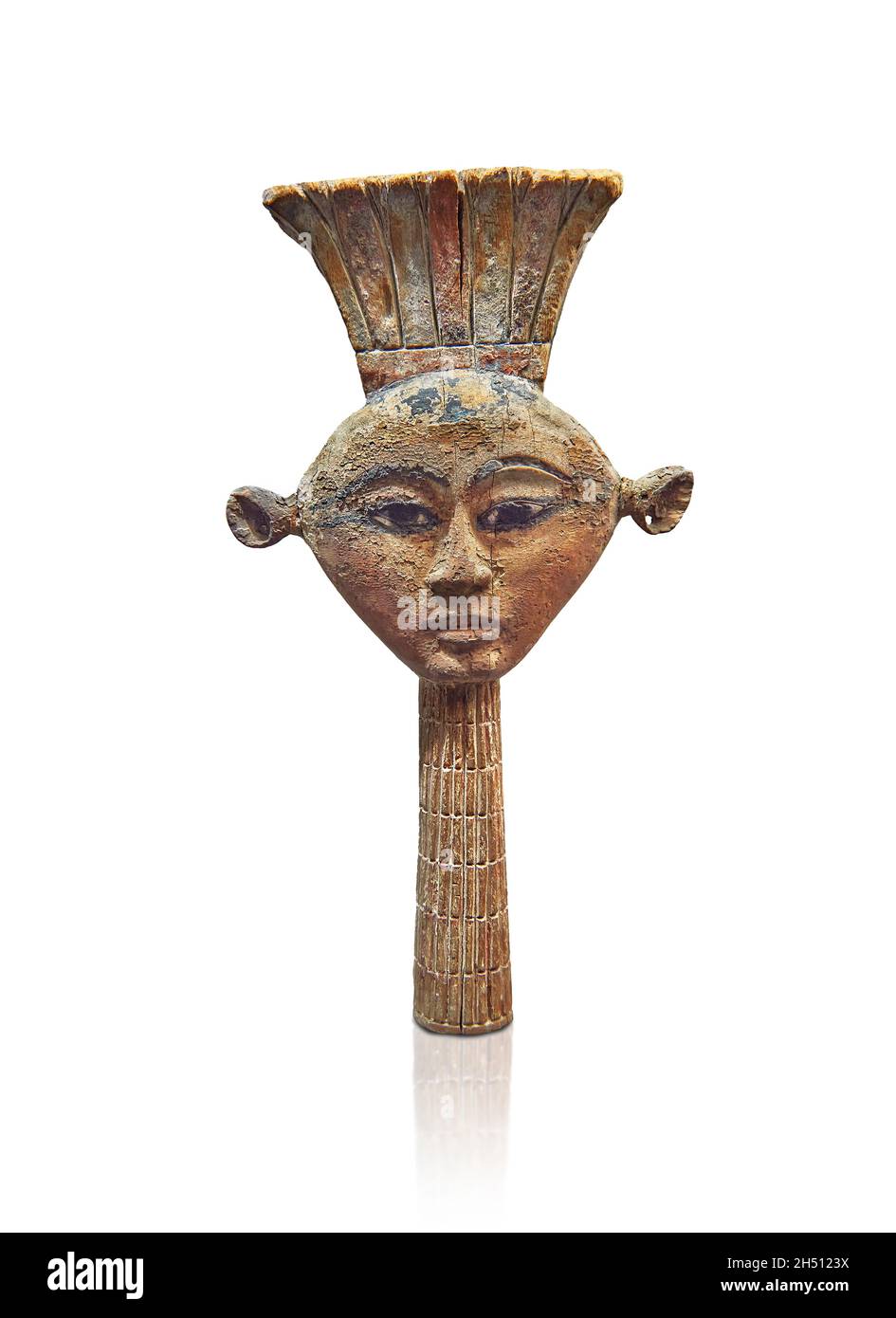 Egyptian Wood Sculpture of the goddess Anouket . Louvre Museum N3534