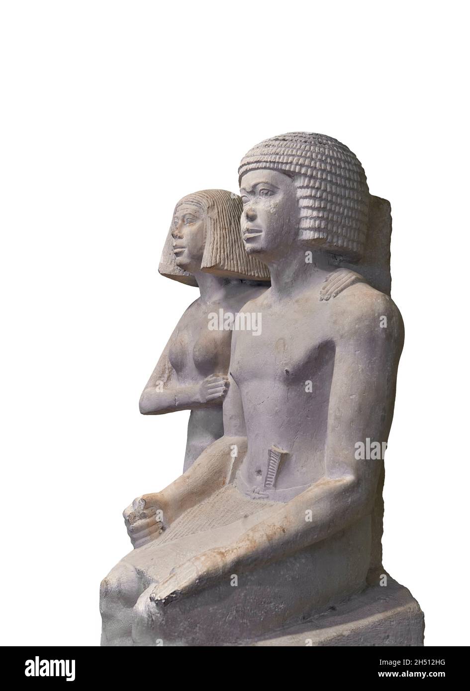 Ancient Egyptian statue of a couple seated, 2453-2420 BC, 5th dynasty ...