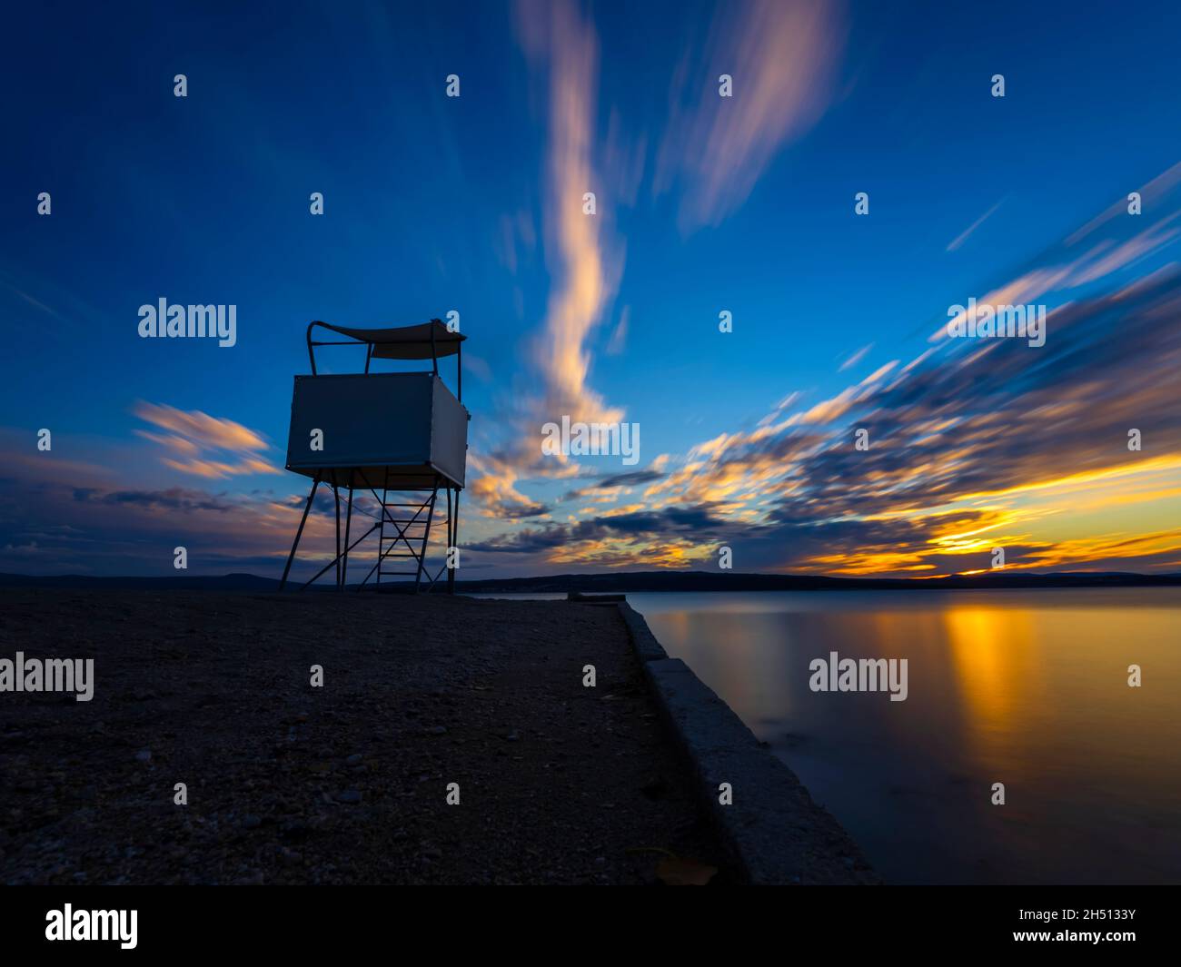Seaside evening serenity Crikvenica in Croatia Europe Stock Photo