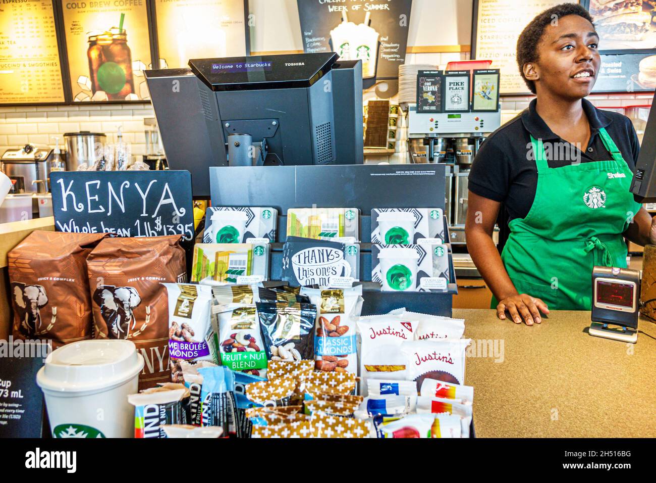 West Palm Beach Florida,Starbucks Coffee counter inside interior