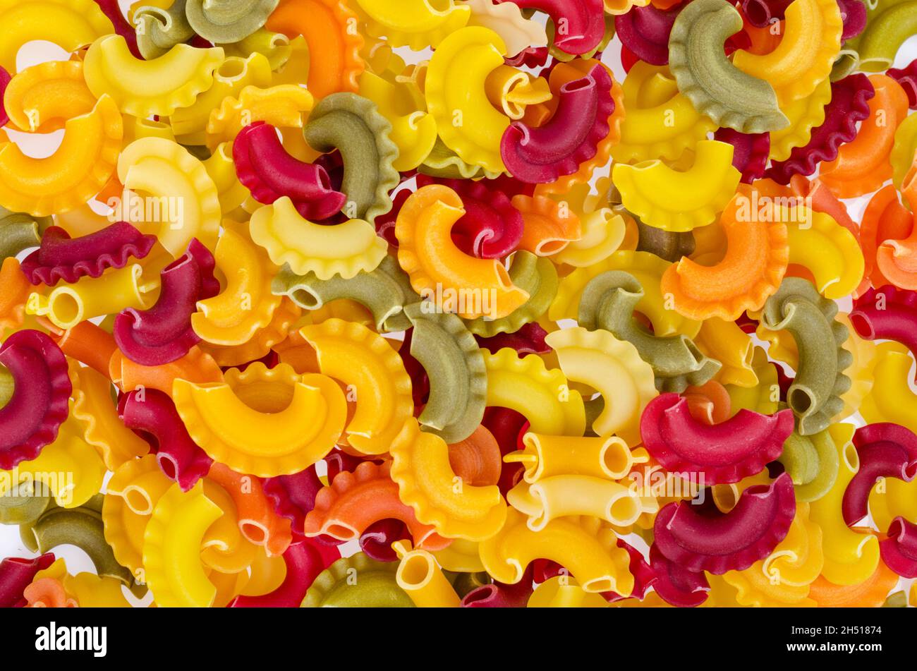 Colorful pasta with the addition of vegetable natural dyes, healthy ...