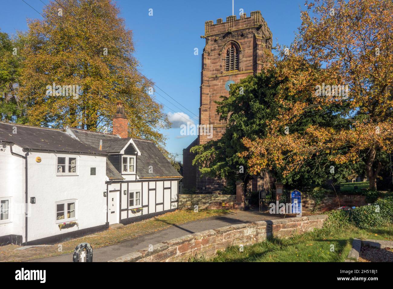 Over St Chad's parish Church, Over, Winsford, Cheshire in Autumn 