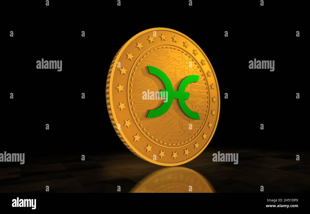 Holochain Holo HOT cryptocurrency symbol isolated gold coin on green screen  background. Abstract concept 3d illustration Stock Photo - Alamy