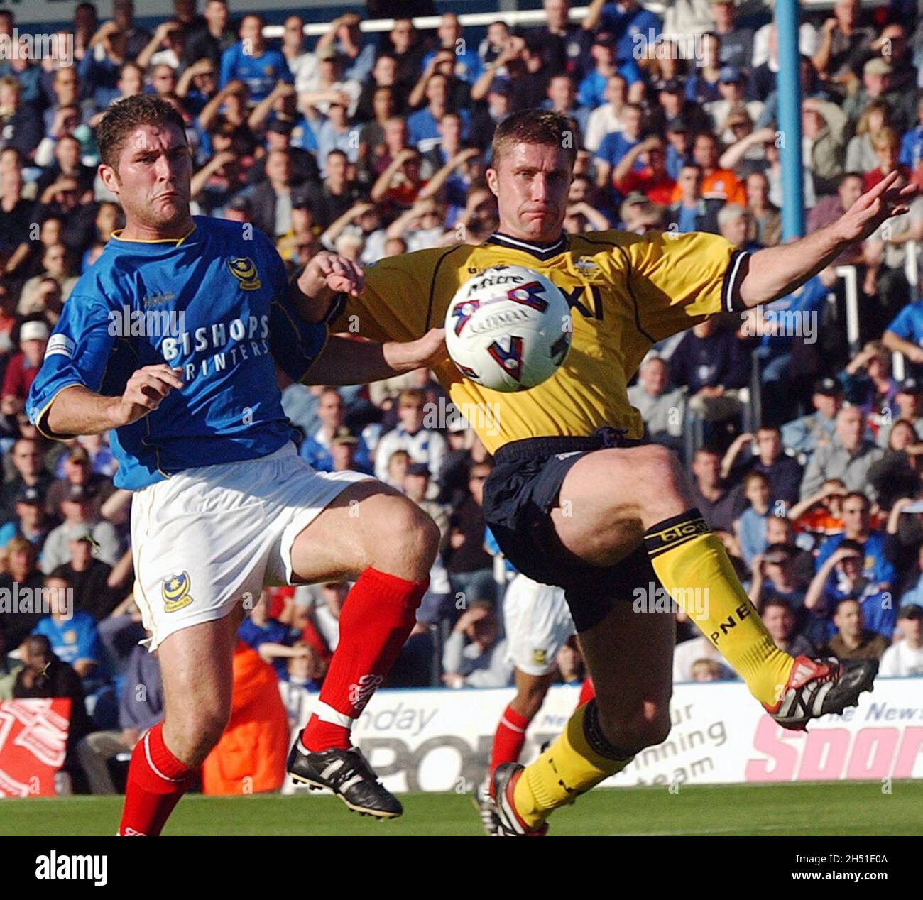 .PORTSMOUTH V PRESTON LEE BRADBURY.JUST FAILS TO TURN IN A CROSS UNDER ...