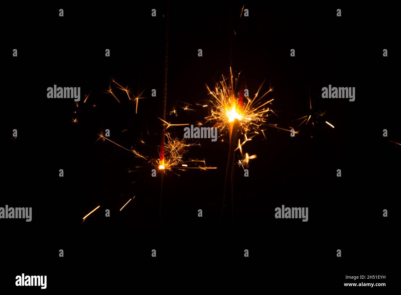 Christmas and newyear party sparkler on black Stock Photo