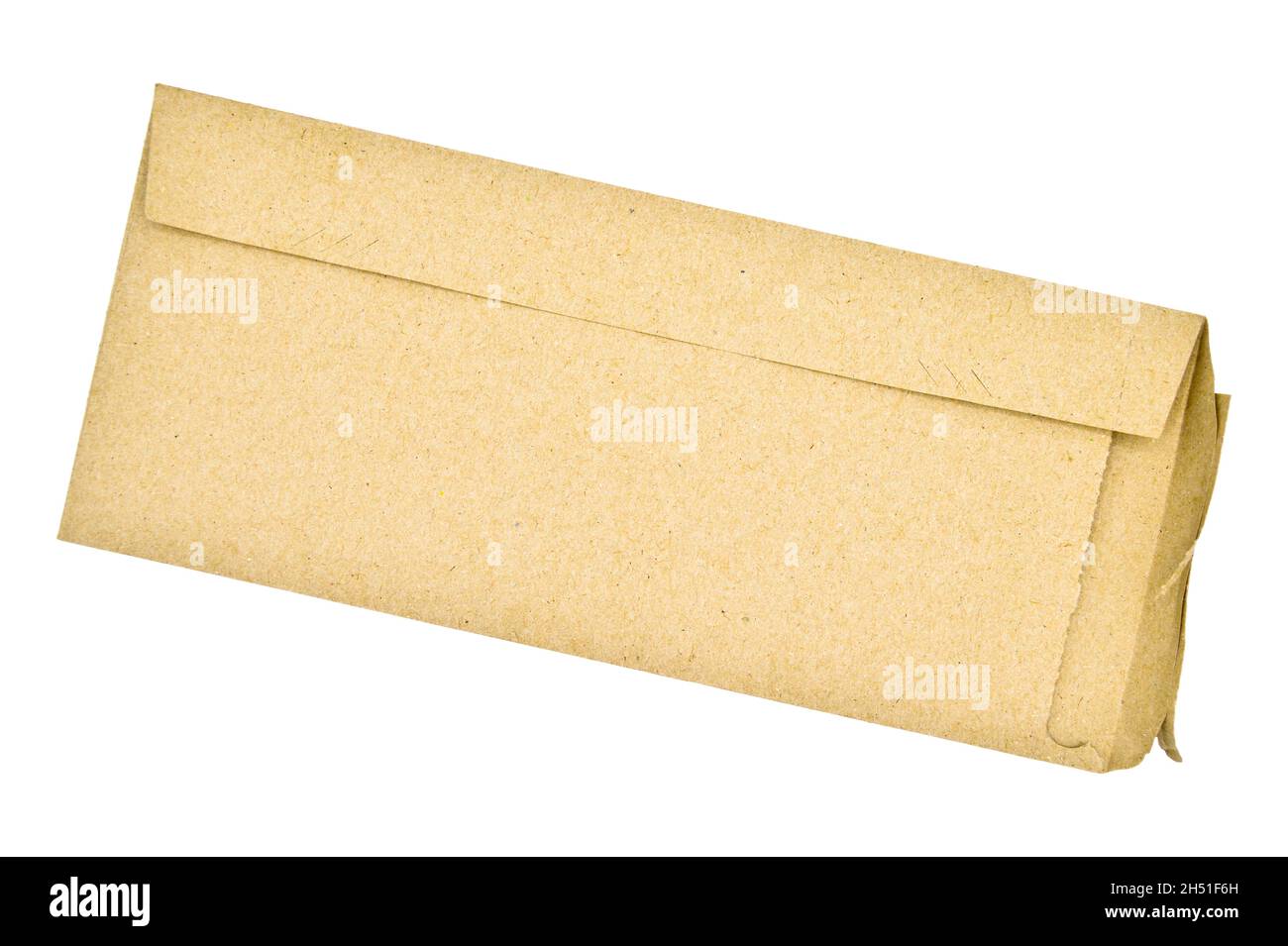 Brown and beige paper mail envelope on a white background. Can be used
