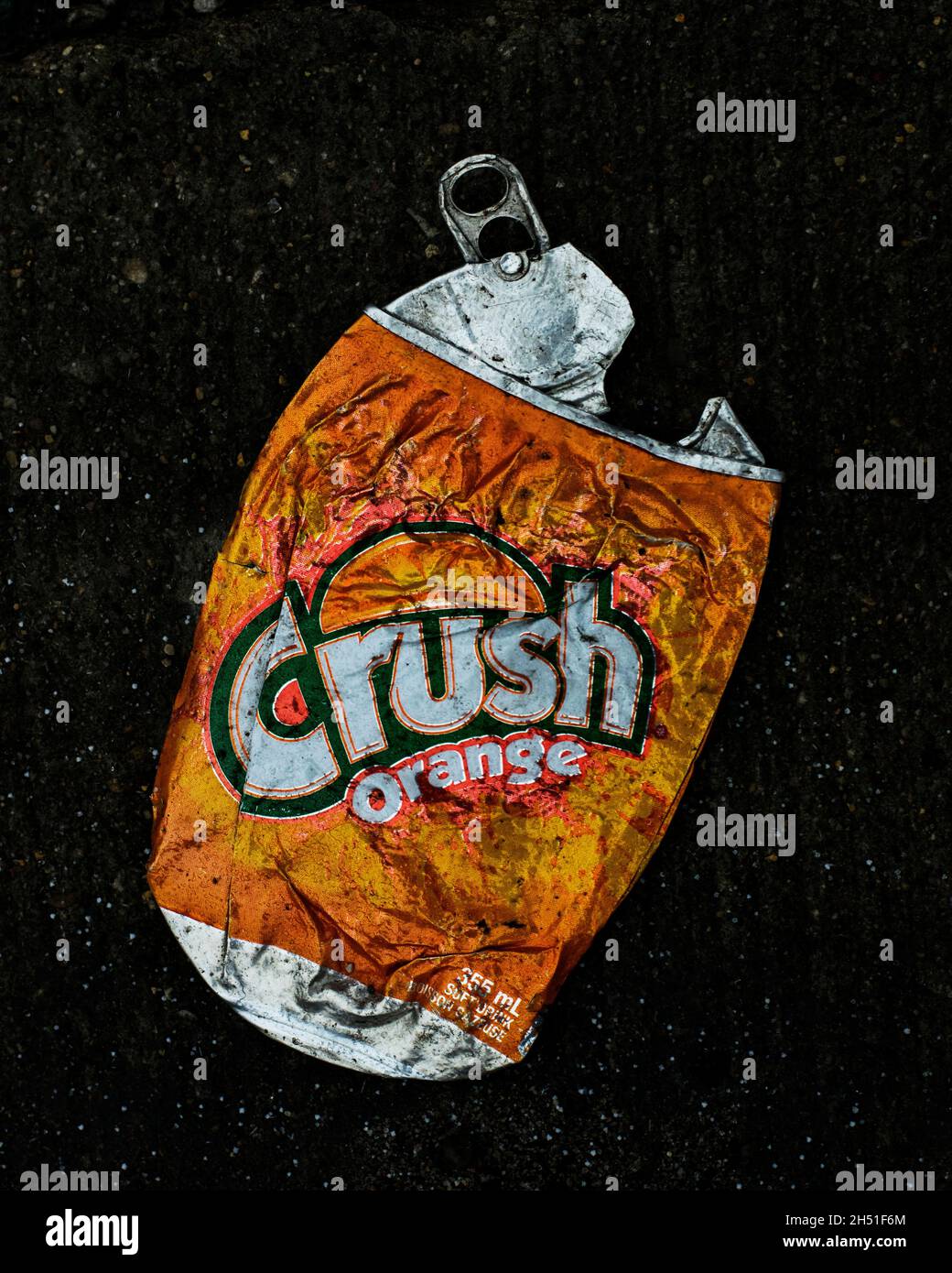 crushed pop can Stock Photo Alamy