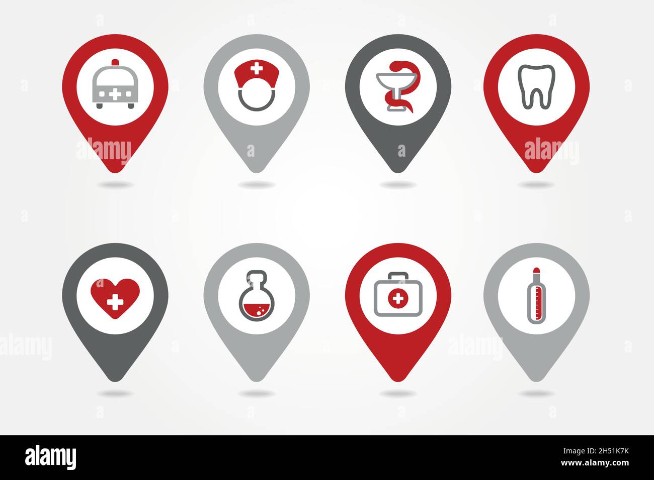 mapping pins icons medical set eps 10 Stock Vector Image & Art - Alamy