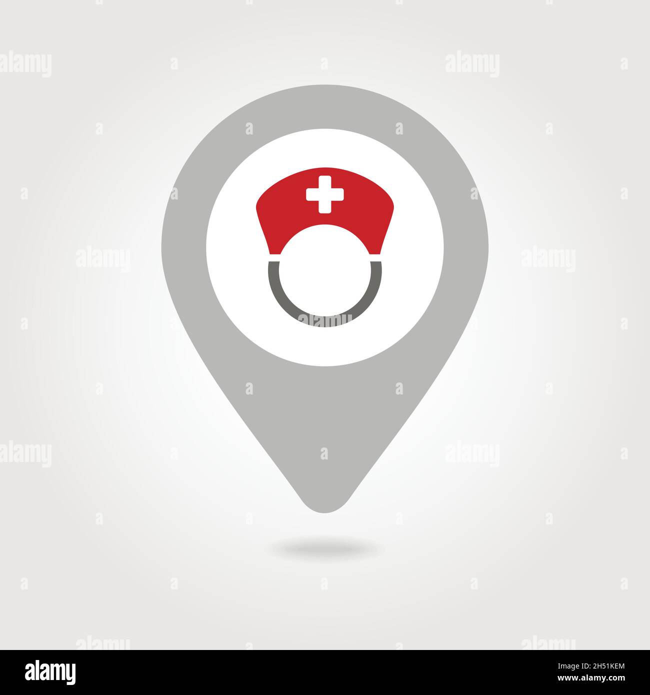 Nurse medical map pin icon, map pointer, vector illustration eps 10 ...