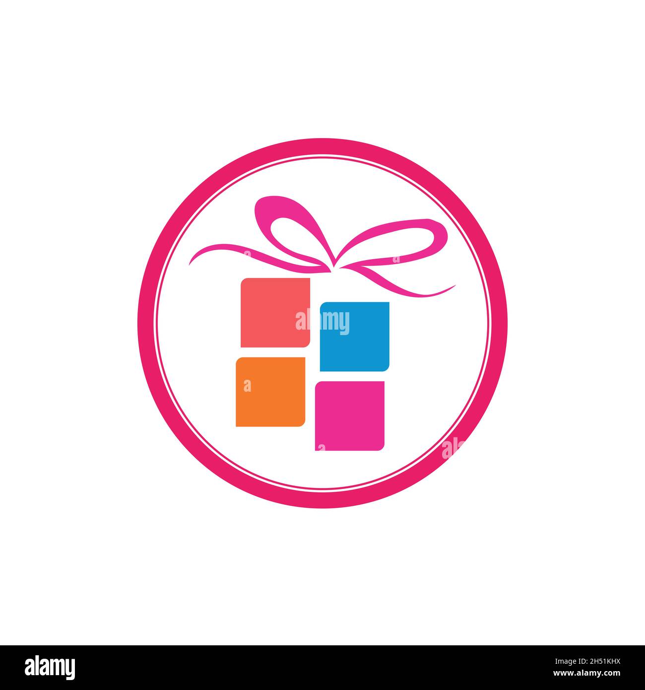 simple Gift Logo Simbol Desain Template Vektor Stock Vector