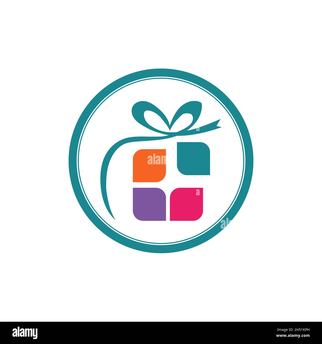 simple Gift Logo Simbol Desain Template Vektor Stock Vector