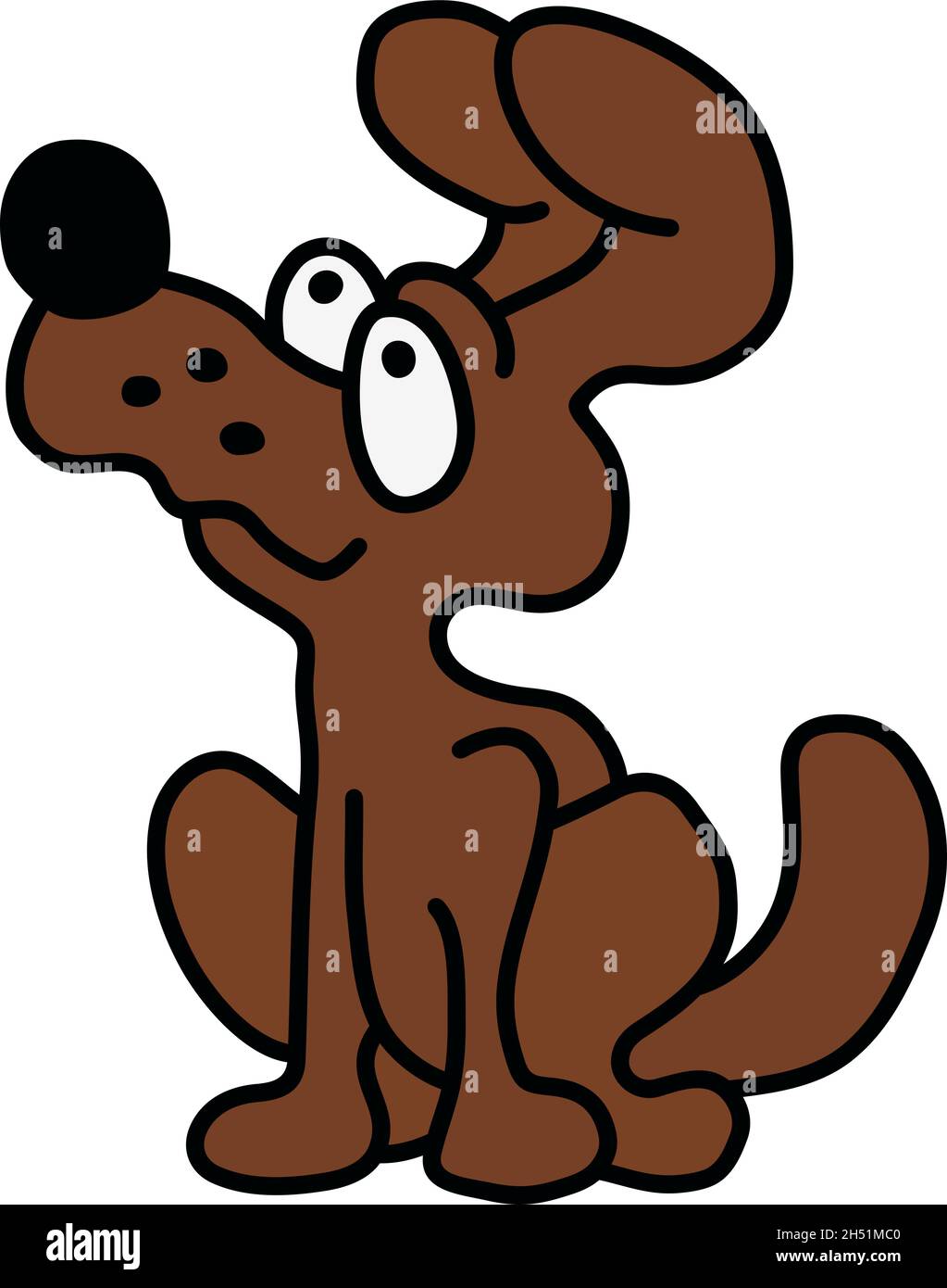 The vectorized hand drawing of a funny brown dog Stock Vector Image ...