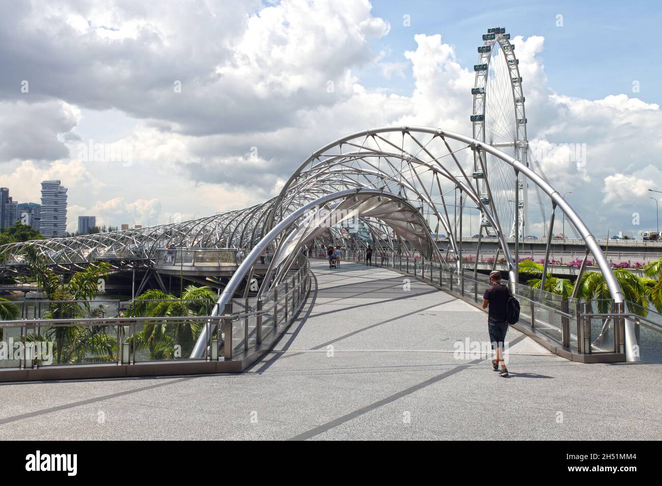 A view of the Helix Bridge, previously known as the Double Helix Bridge