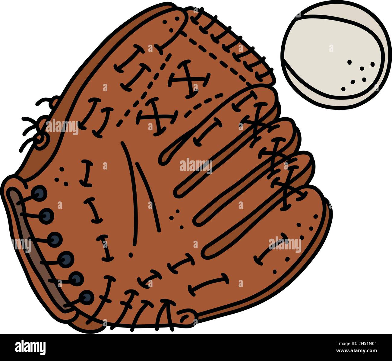 baseball glove and ball drawing