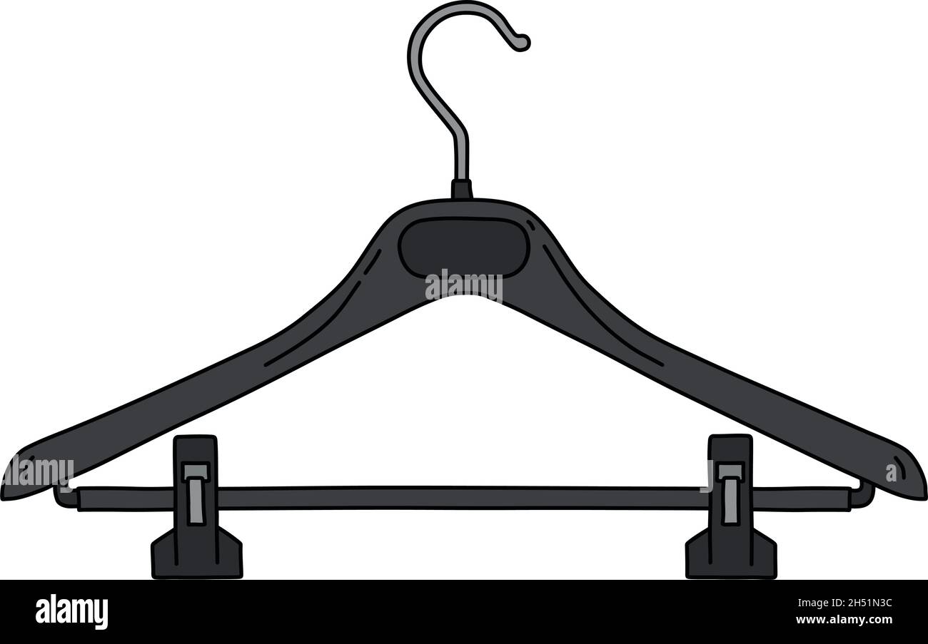 https://c8.alamy.com/comp/2H51N3C/the-vectorized-hand-drawing-of-a-black-plastic-hanger-2H51N3C.jpg