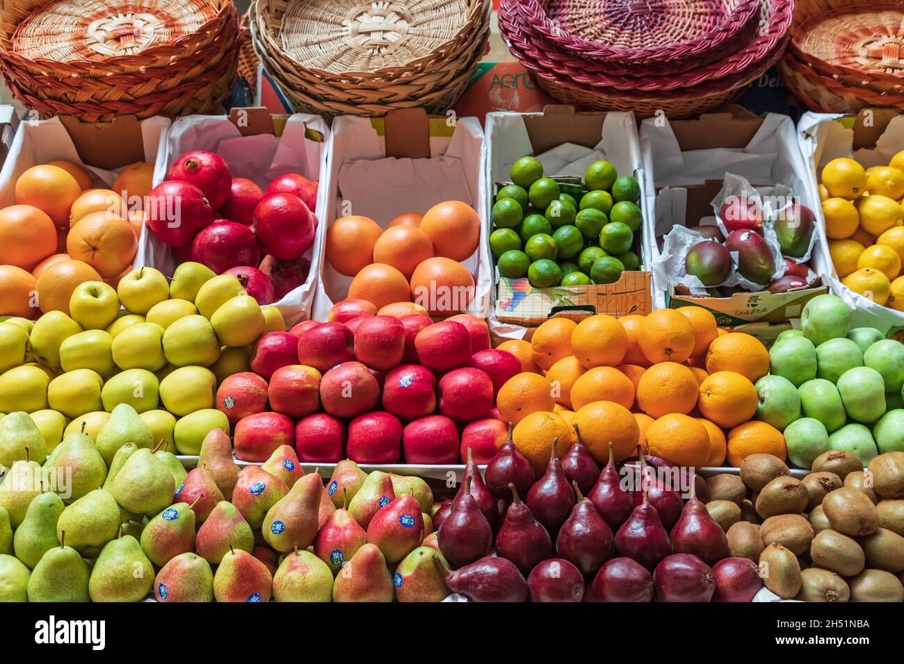 Dushanbe, Tajikistan. Fruit for sale at the Mehrgon Market in Dushanbe