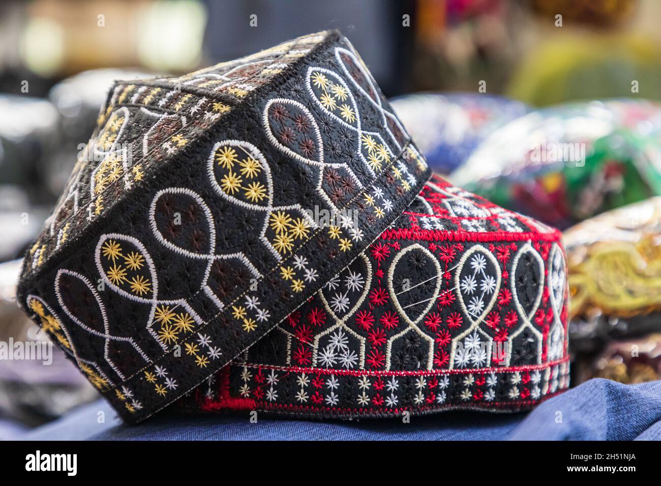 Dushanbe, Tajikistan. Prayer caps for 