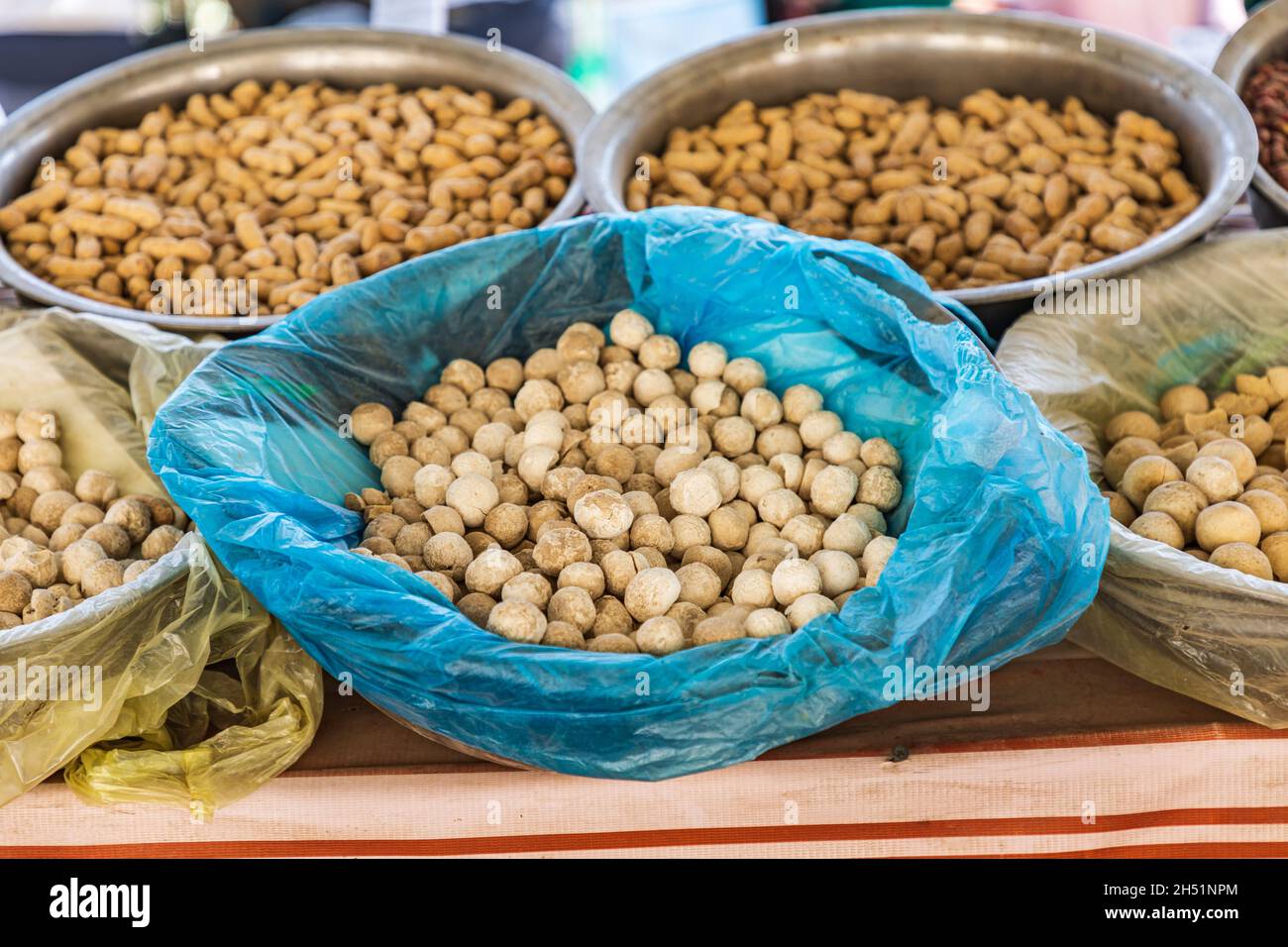Dushanbe, Tajikistan. Food for sale at the Mehrgon Market in Dushanbe