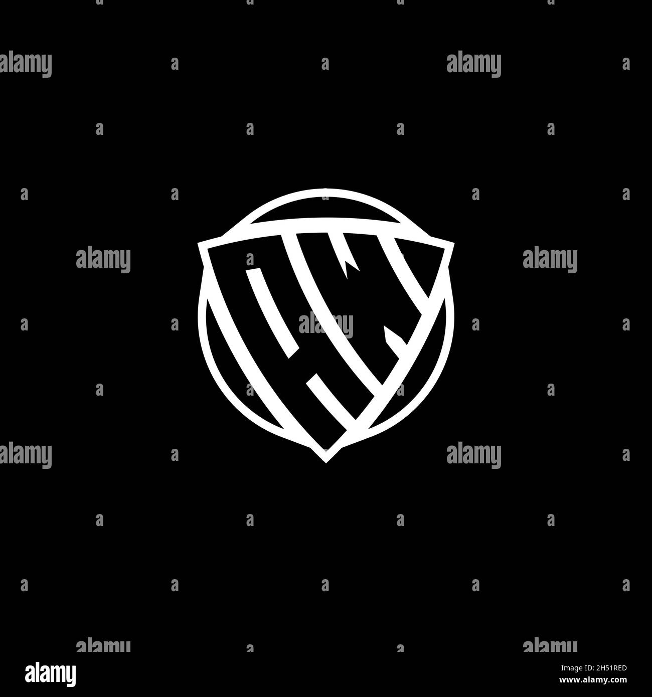 AW Monogram logo letter with triangle shield shape style design ...