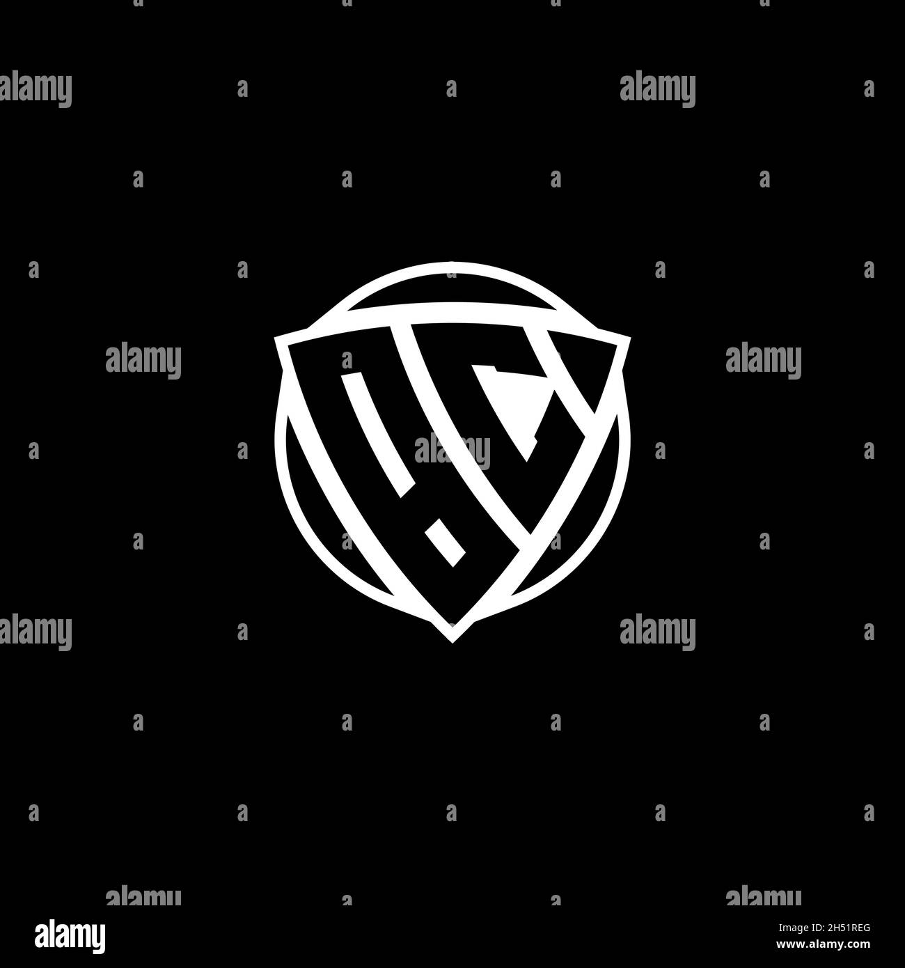 BC Monogram logo letter with triangle shield shape style design ...