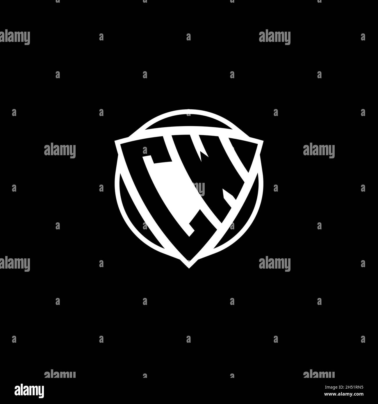 CW Monogram logo letter with triangle shield shape style design ...