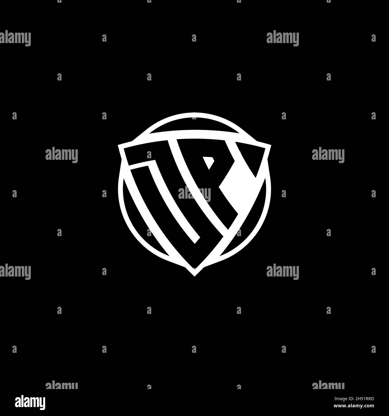 DP Monogram logo letter with triangle shield shape style design ...