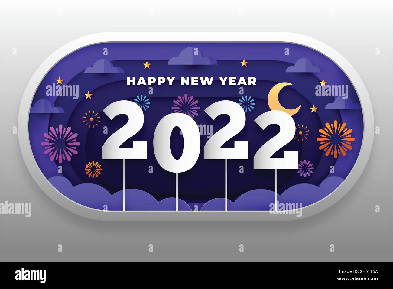 new year 2022 background paper style Stock Vector
